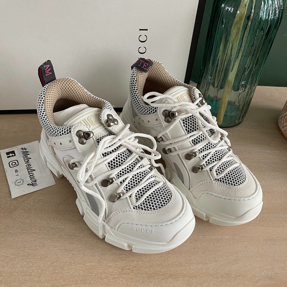 NEW Gucci Flasthrek Sneakers white 38.5 - Picture 5 of 9